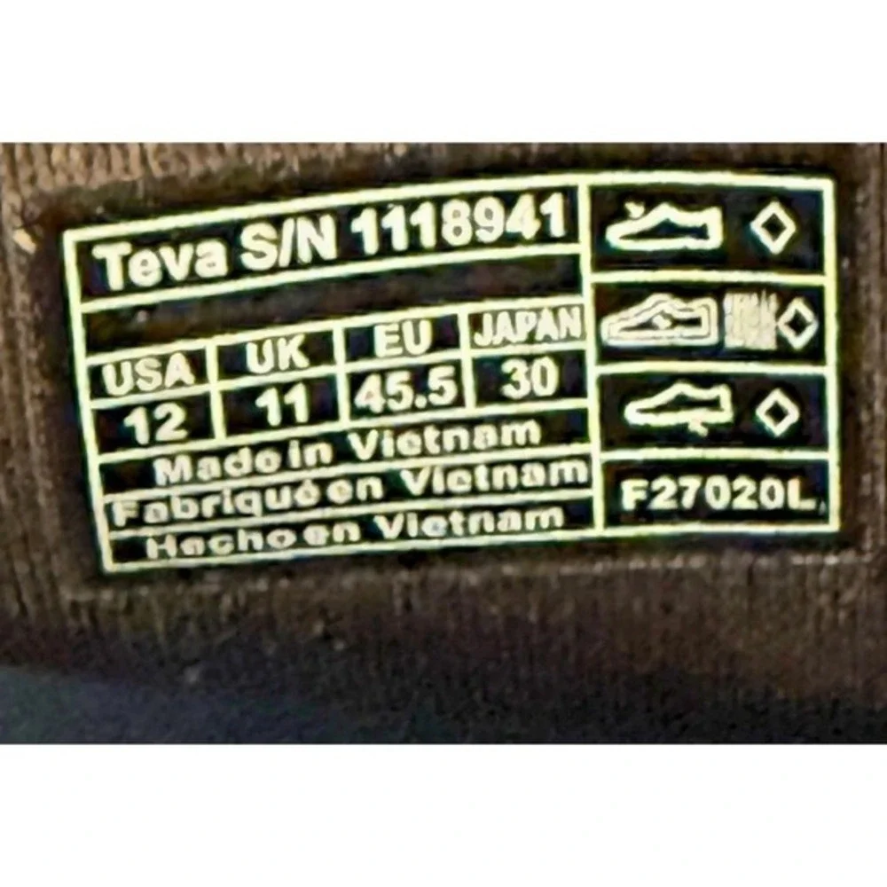 Teva Flintwood Mens 12 Pre-Owned Hiking Water Shoes Black Yellow 1118941 Sandals